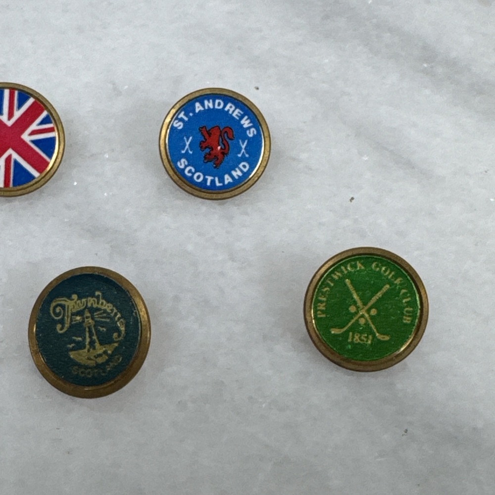 Vintage Golf Ball Marker Lot St Andrews Troon Muirfield Carnoustie Lot Of 6 - Picture 4 of 7